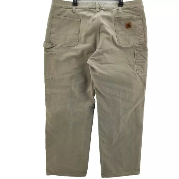 Carhartt B11 DES Work Pants Desert Khaki Dungaree Fit Carpenter Duck 42x32 - Picture 2 of 11